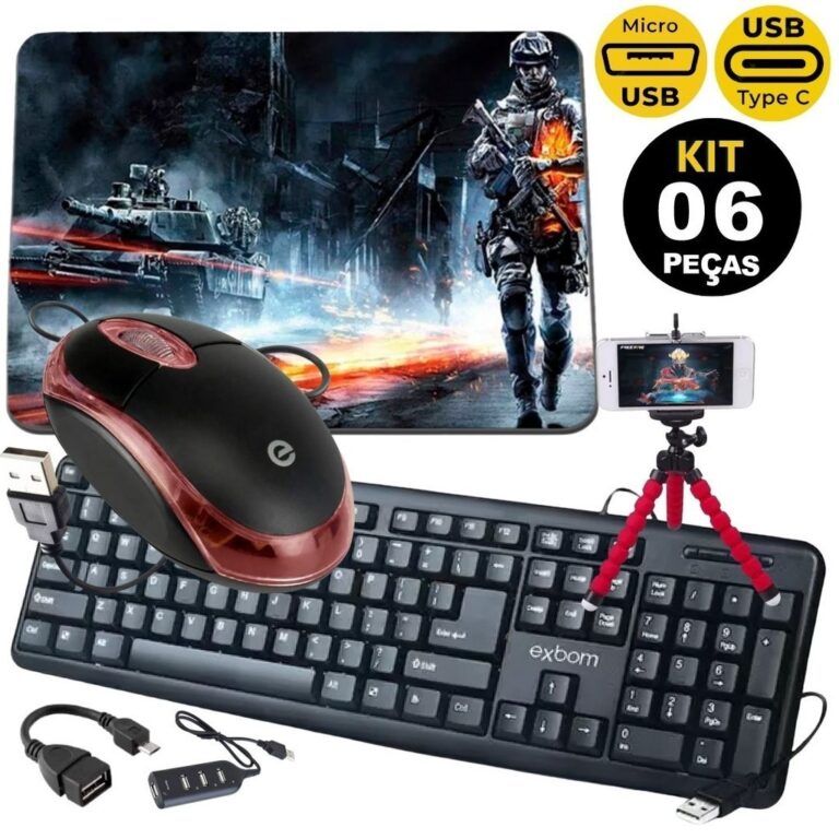 Kit Gamer Completo Mobilador Barato Teclado Mouse 
