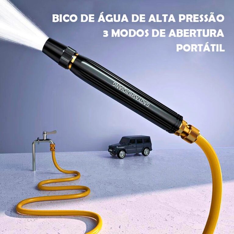 Kit 3 Em 1 Bico Alta Pressão Para Mangueira + Con