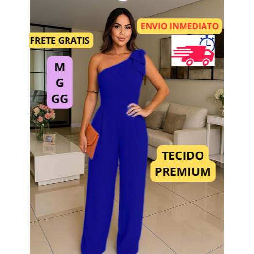 Macacão Longo Feminino Tecido Duna Premium Elegan