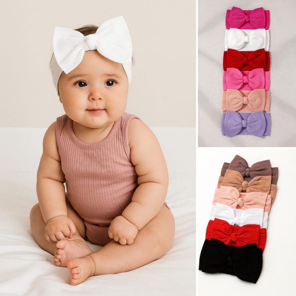 Laços de Cabelo Infantil Faixa de Cabelo Bebê Tiara/Turbante  Cabelo Infantil Menina Kit 3 e 6 Peças