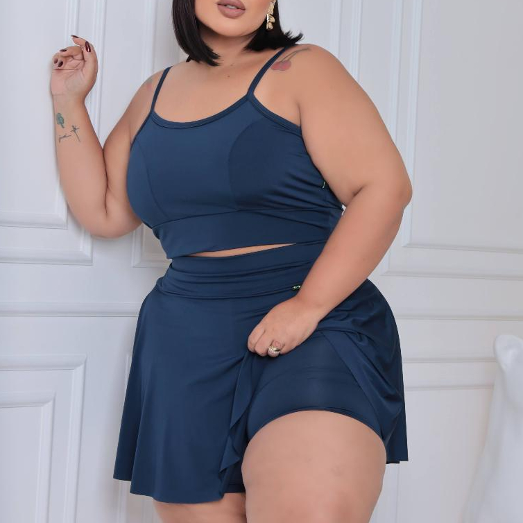 Conjunto short saia e top do slim ao plus size M a