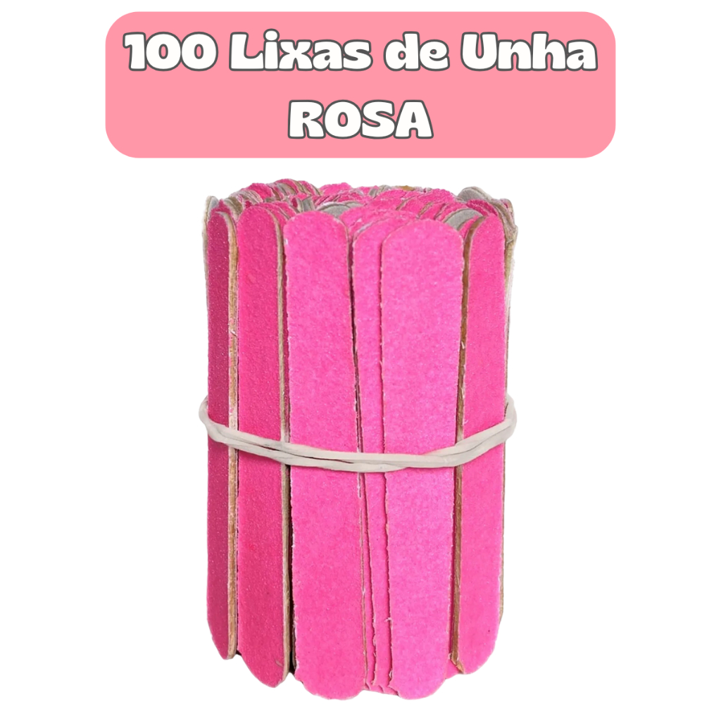 Lixa MINI ROSA 8Cm Salão de Beleza Spá Estética Cutícula Clinicas Manicure Pedicure Descartável