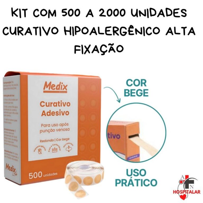 Curativo Hipoalergênico Alta Fixação Kit 500 a 