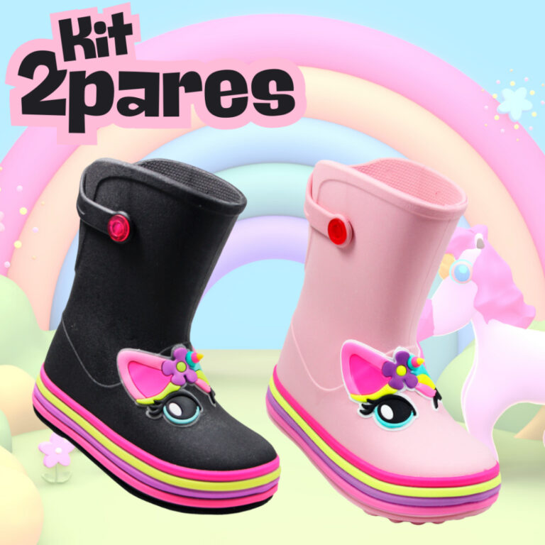 Kit 2 Galochas Menina Bota de Chuva Infantil Unic�