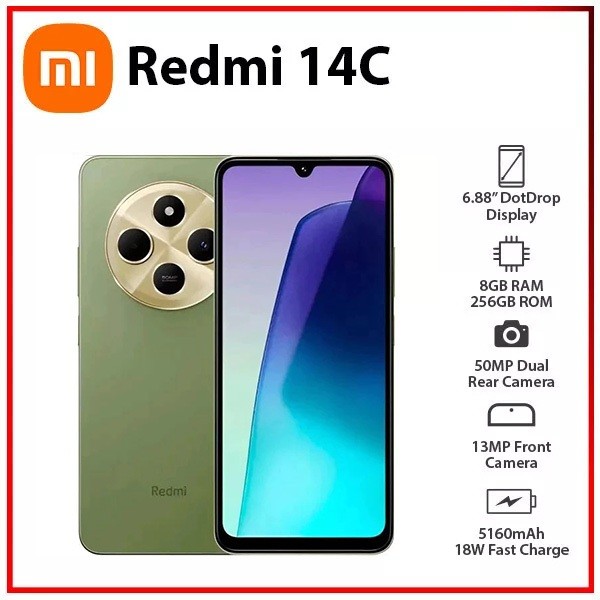 (Novo) Xiaomi Redmi 14C Verde 8GB+256GB RAM,4GB+12