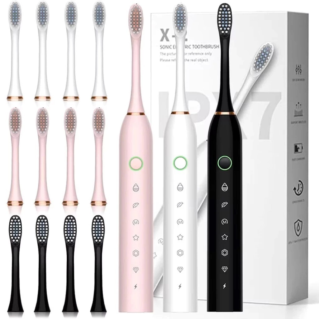 Escova De Dentes Elétrica IPX7 Com Cabeça Substituivel inteligente Ultrassônico À Prova Dágua