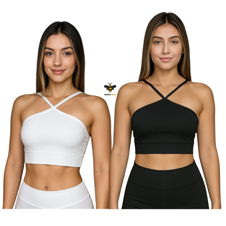 Kit 2 Top Feminino Fitness Alcinha Cruzada Treino 