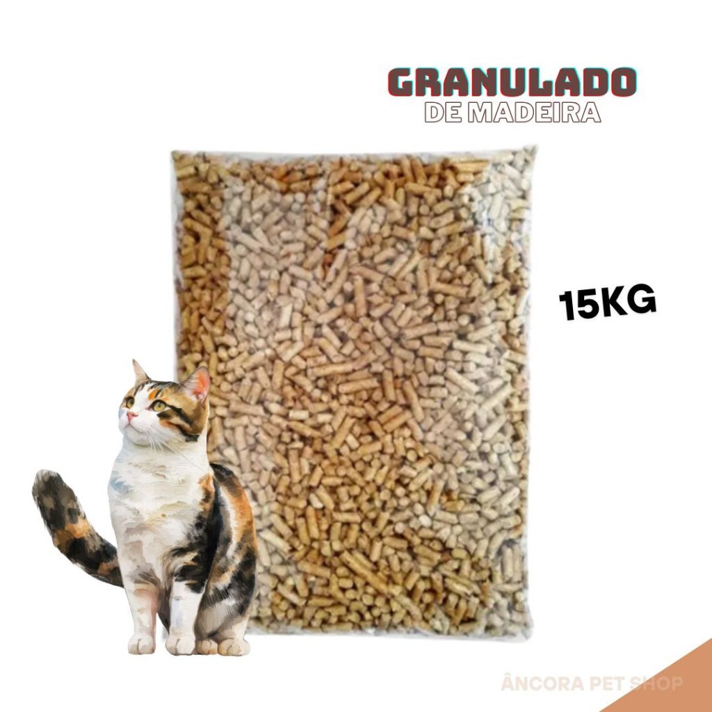 Granulado De Madeira Sanitario Para Gatos e Roedores Alta Absorção Higiênico