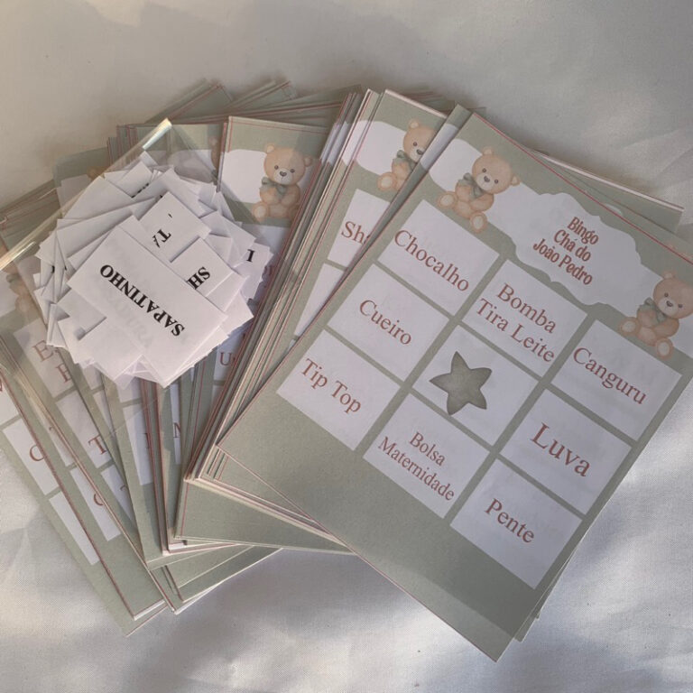 Bingo Personalizado para chá de bebê / chá reve