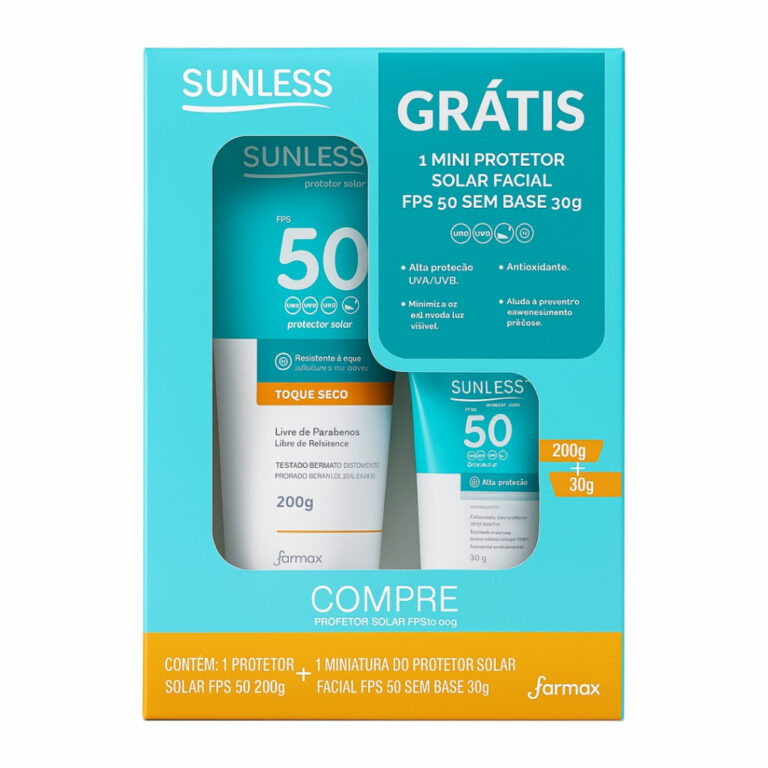 Kit Protetor Solar Sunless Farmax FPS50 200g + Fac