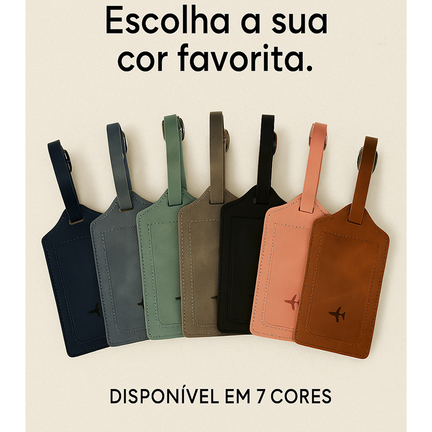 Tag Mala Viagem Identificador Etiqueta De Bagagem Couro Capa Com Fivela