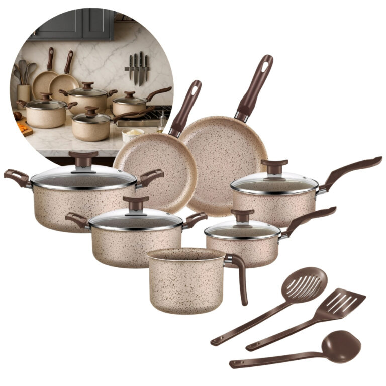 Jogo Conjunto de Panelas 10 Peças Antiaderente Li