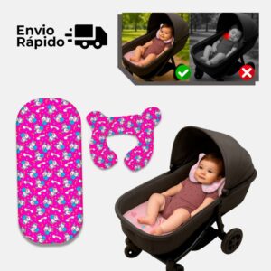 Conforto Total para Bebês: Kit Viagem Almofada + Colchonete Carrinho
