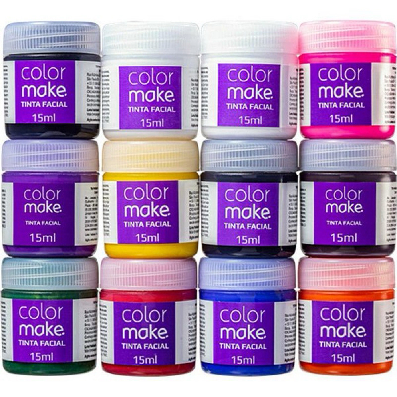 Tinta Facial Líquida ColorMake 15ml | Maquiagem Artística Carnaval Fantasia