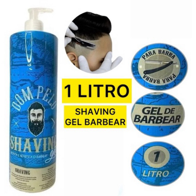 Shaving Gel Dom Pelo 1Litro Profissional Envio ime