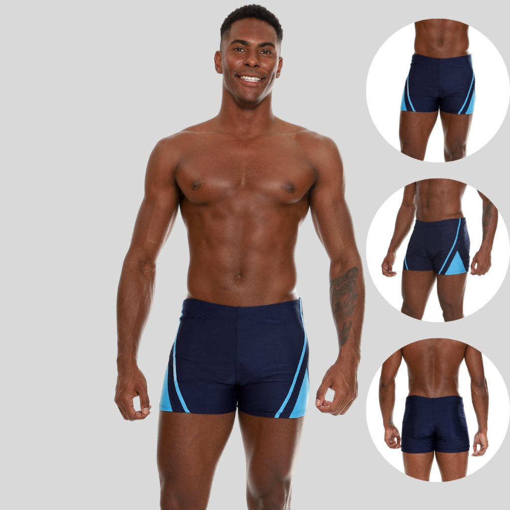 Sunga Boxer Masculina Poliamida Com Forro  Praia Piscina Natação Cordão de Regulagem Tecido Premium