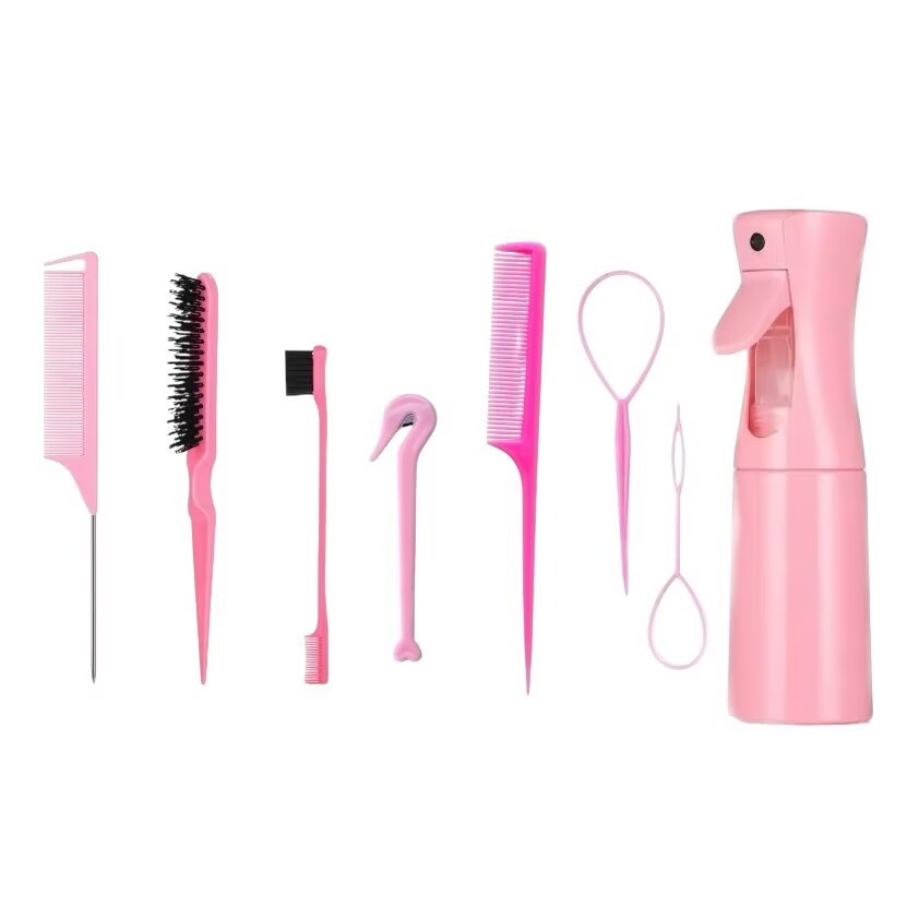 Kit 10/8/7/5 peças de ferramentas para modelagem de cabelo com borrifador e ferramentas para tranças