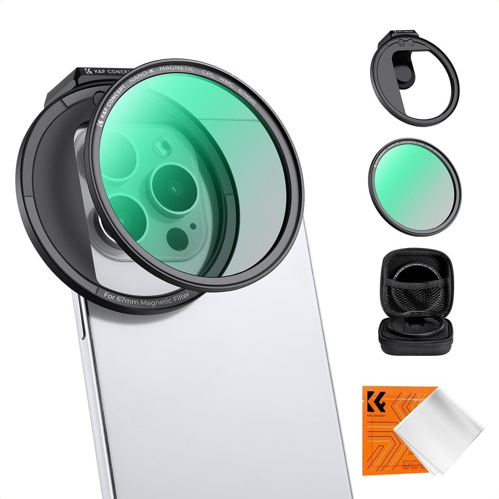 K E F Concept Clip On 67mm Magnetic ND2-ND32/CPL Kit De Filtro De Lente De Telefone , Com Adaptador
