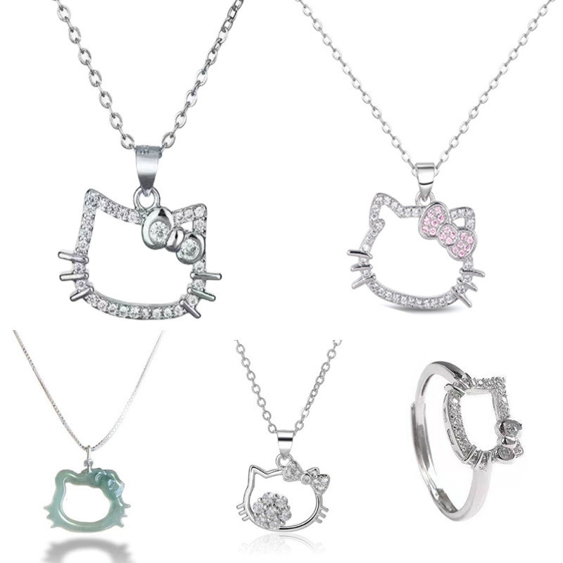 Colares De Gatinho Com Strass Rosa De Desenho Animado Para Meninas Estudantes Moda Gato Clavícula Co