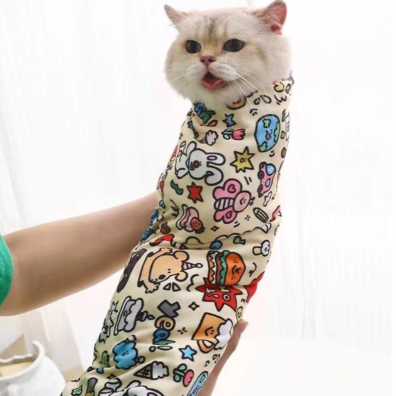 Saco De Gato Pano Cortador De Unhas Fixo Ferramenta Prática anti-Risco byte Especial De Banho Para A