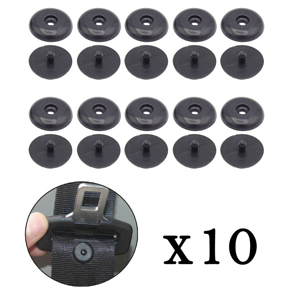 NEW-br  10 Pares Botão De Parada Do Cinto De Segurança-Kit De Parafuso De Encaixe Universal Preto