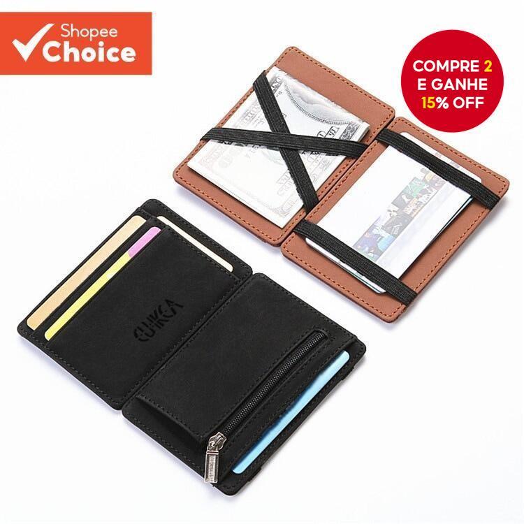 Mini Carteira Masculina Ultrafina De Couro PU  Por