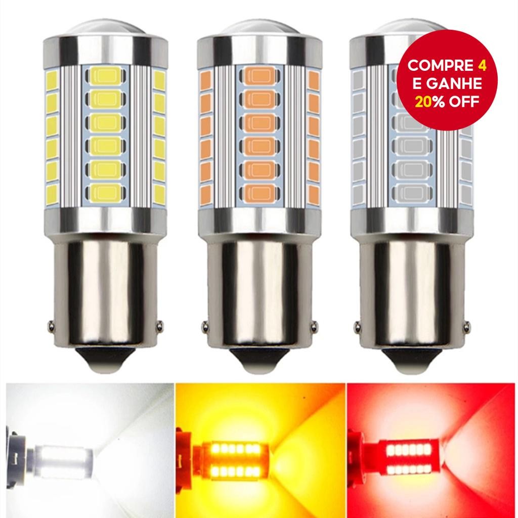 PY21W P21/5W 1156 1157 LED 1 PCS Lâmpada Para Carro Ba15s Bay15d 12V 33SMD 7000K Branca