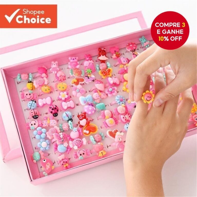 Conjunto De Anéis Infantis Com 10 Peças , Desenh
