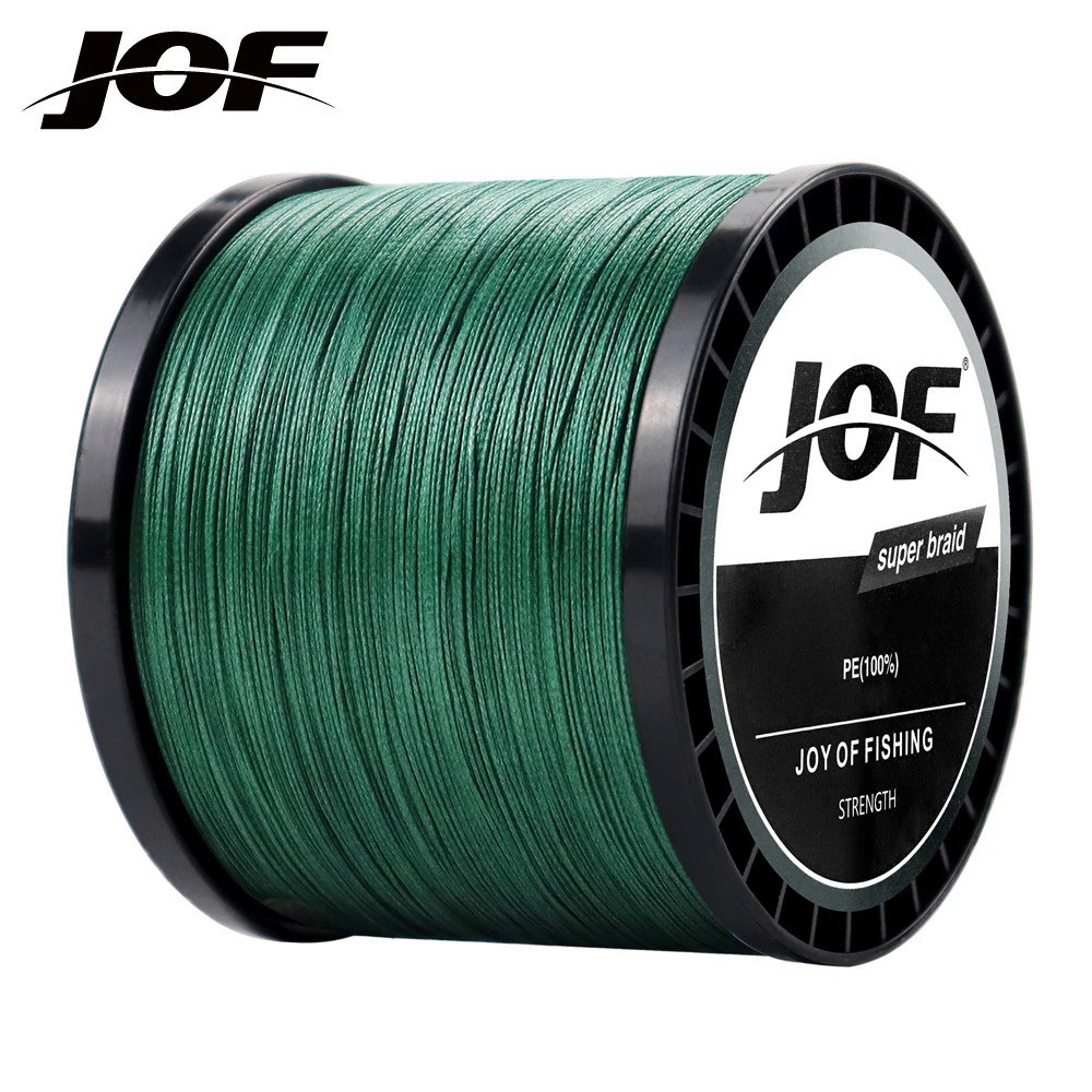 JOF Fishing Line 4 Strand 8 PE Carpa Trançada Linha Fechar Cabo Multifilament Sea 18 ~ 72LB 300M 500