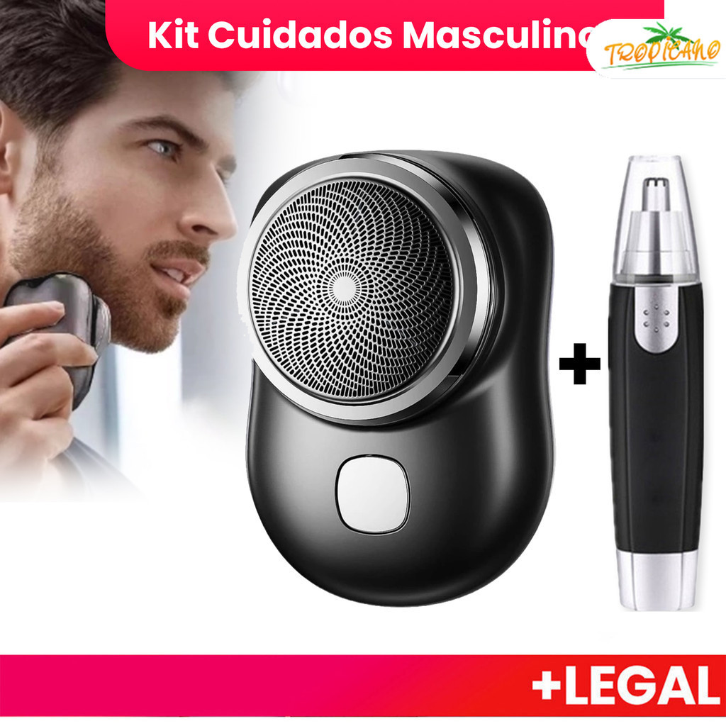 Barbeador elétrico de bolso – à prova dágua e Anti-carga tipo C Aparador de pelos nasais + barbeador