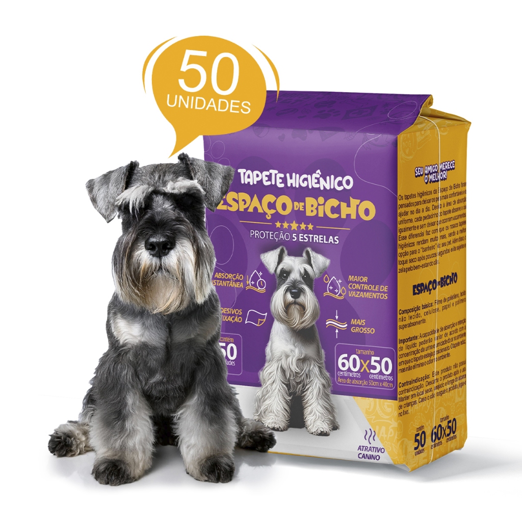 Tapete Higiênico Espaço De Bicho 50 Unidades 50×60 cm Envio Imediato
