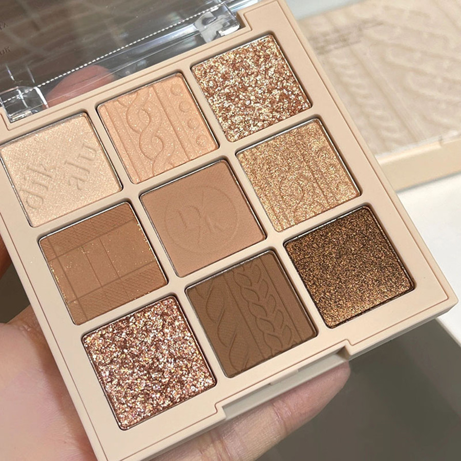 Paleta De Sombras Iluminadoras DIKALU 9 Cores Shimmer Earth Tone