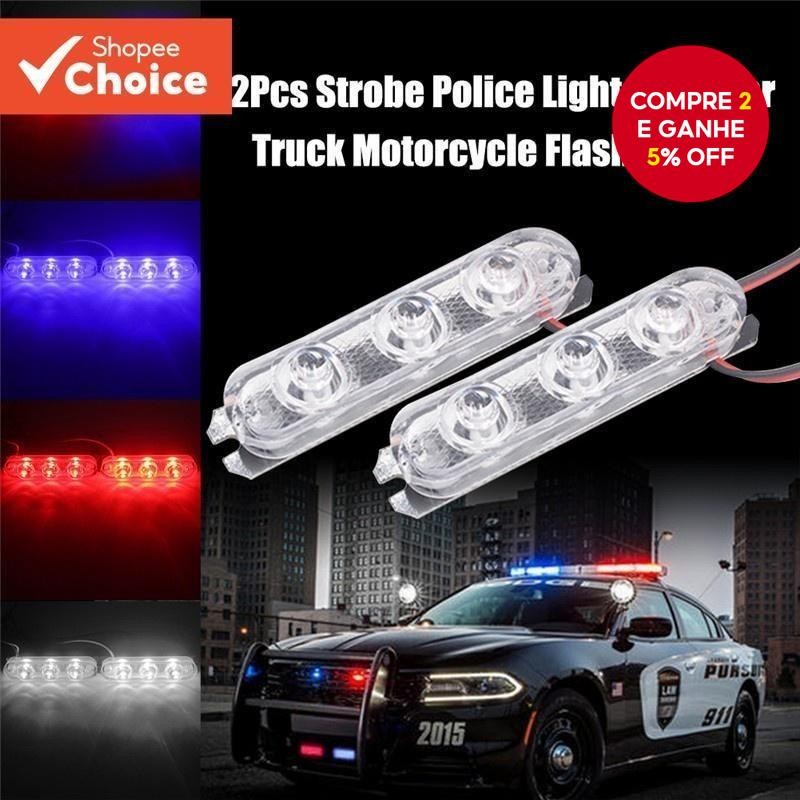 Luzes De Advertência Estroboscópicas De 3 LED De 2 Peças Para Carro , Caminhão E Motocicleta-Piscant