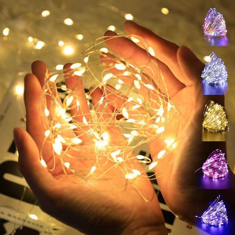 Luzes De Fadas LED De Fio De Cobre De 1/2/3 M-Mini Cordas De Luz Para Quarto , Casamento , Festa E D
