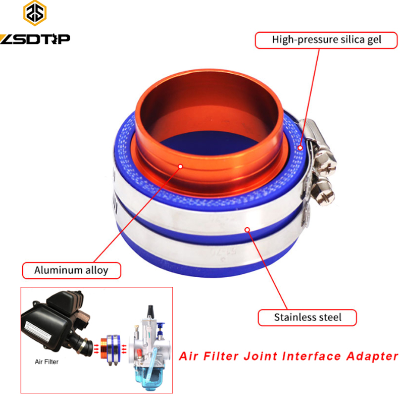 ZSDTRP Universal 37mm 42mm 45mm 50mm Coletor De Admissão Do Carburador Da Motocicleta Filtro De Ar C