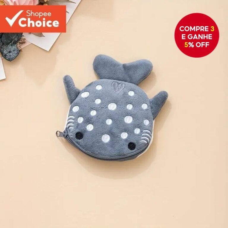 1PC Carteira De Tubarão De Pelúcia Bonito Dos De