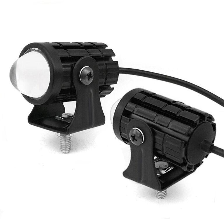 Farol LED Olho De Peixe Duplo Para Motocicleta , L