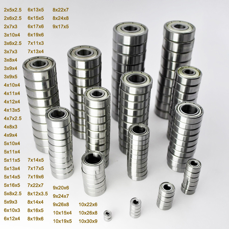10 Peças Rolamentos De Esferas Em Miniatura 1mm 2mm 3mm 4mm 5mm 6mm 7mm 8mm 9mm 10mm ZZ Rolamento Pe