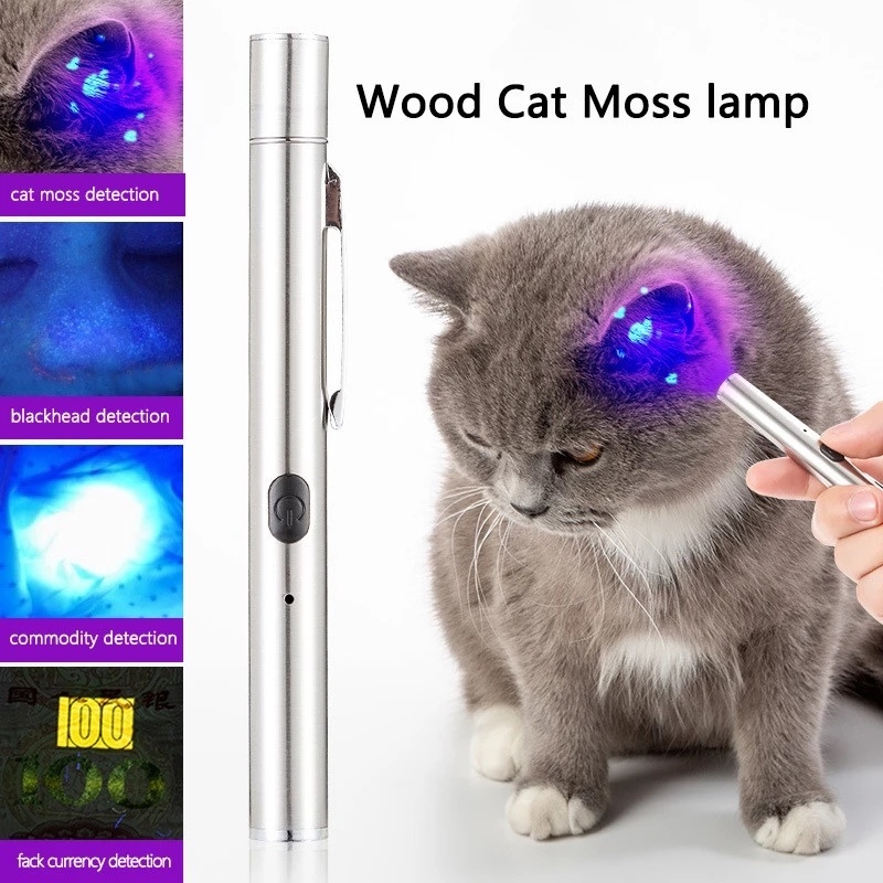 Lâmpada De Detecção De Fungos USB Para Animais Domésticos/Vírus Profissional Gato E Cão/Lanterna UV