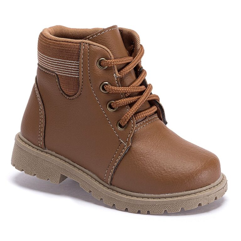 Bota Infantil Menino Coturno Castanho e Preto Tama