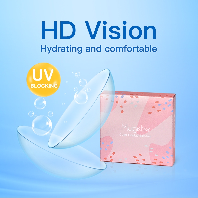 (P :-1.00 ~-10.00) Magister Lentes De Contato Transparentes De 14mm Myopia De 6 Meses Use 2 Pcs Lent