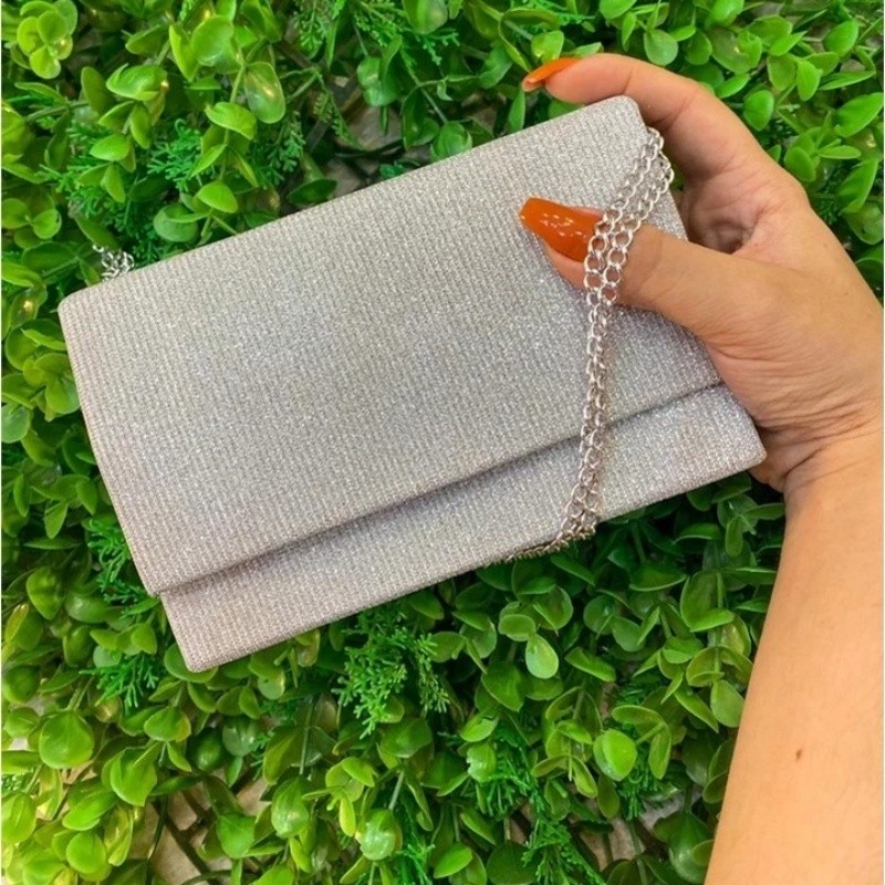 bolsa carteira glitter bolsinha da moda feminina de mão couro sintético casamento festa balada cinem