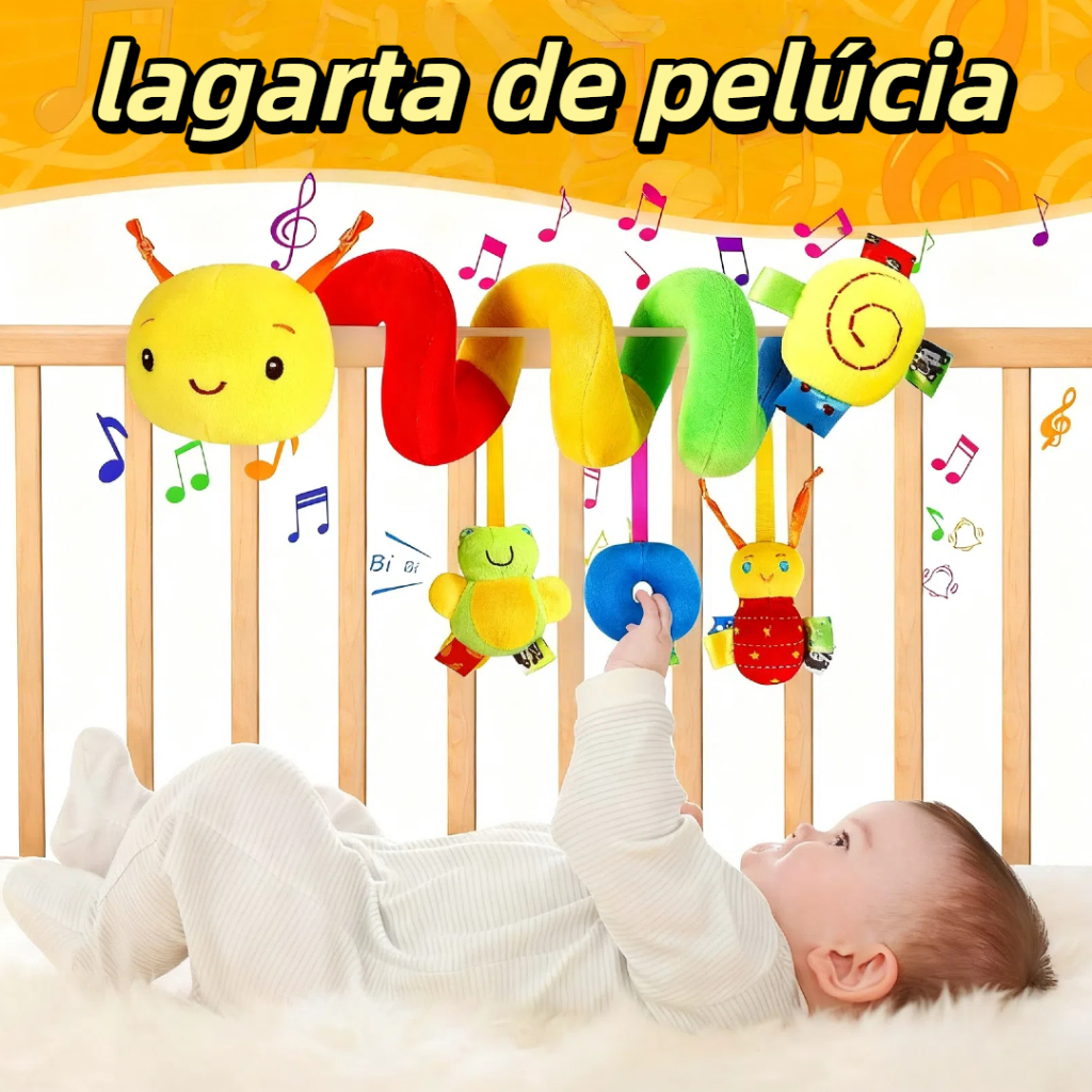 Recém Nascido Coruja ARCO IRIS/ Mobile Centopeia para Carrinho de bebêBrinquedo Sensorial Calmante B