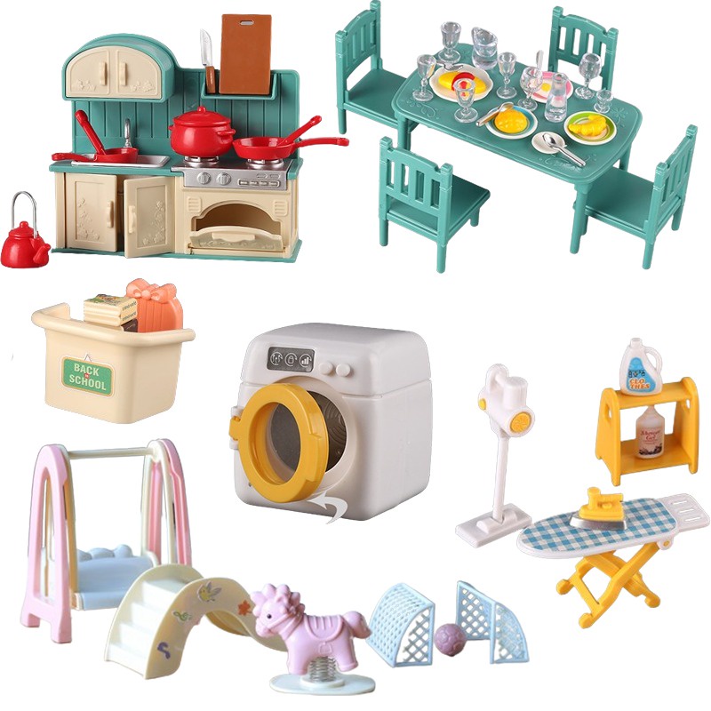 Conjunto De Mini Cama De Animais Florestais Móveis Família De Bricolage 1 : 12 Villa Toys Wine House