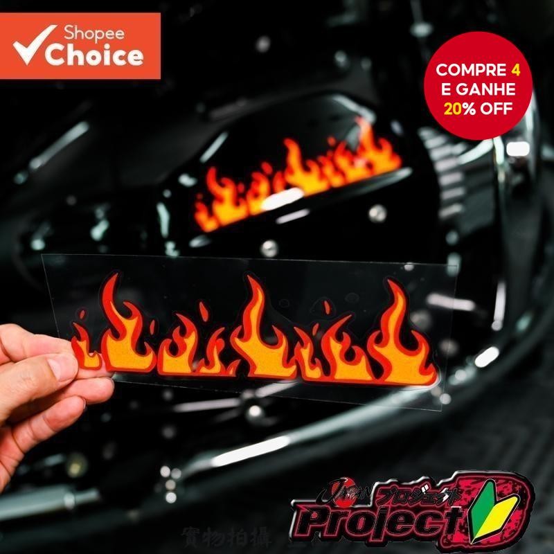 Autocolante De Carro Com Chama Reflexiva Vinil De motocross Divertido Motocicleta De Corrida Decoraç
