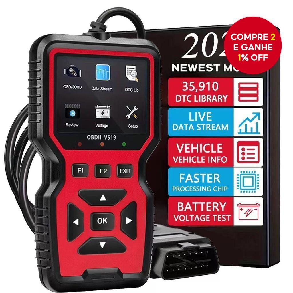 Ferramenta De Scanner V519 Obd2-Leitor De Código Profissional Para Diagnóstico De Luz De Motor Em Te