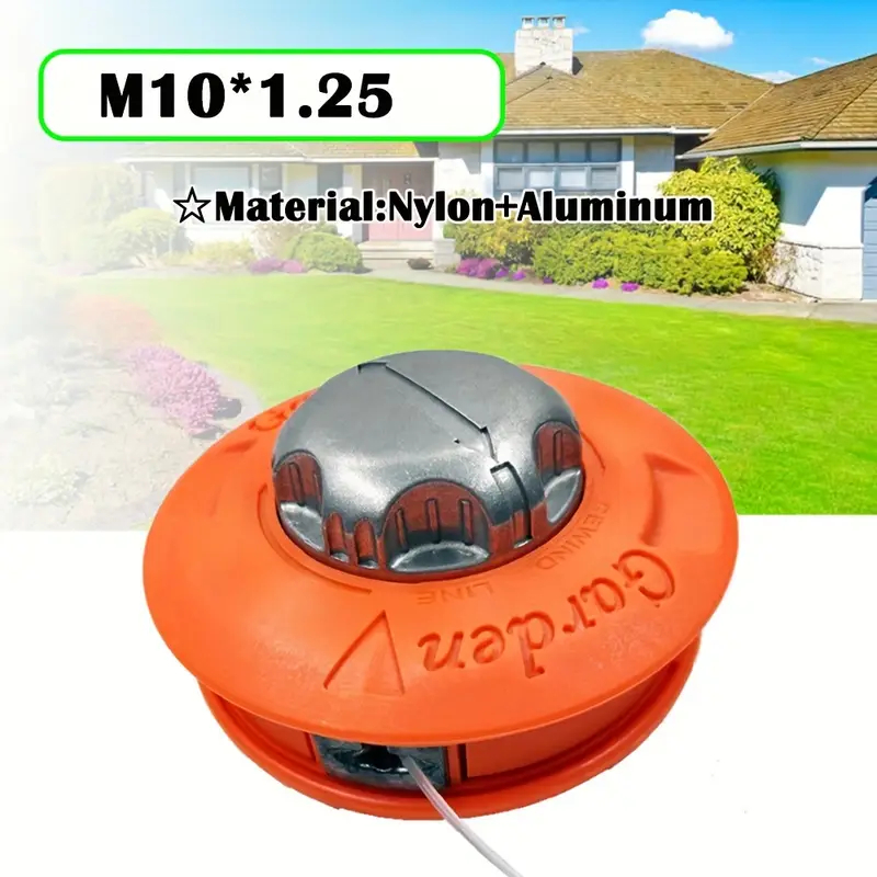 Carretel Nylon Garden Automático laranja M10x1.25 p/Roçadeiras Importadas Alta Qualidad