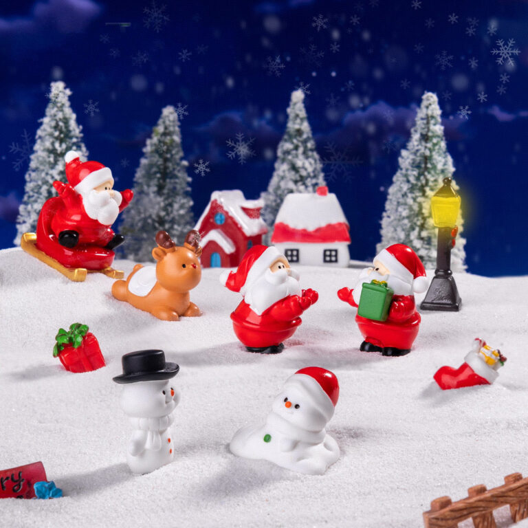 Estatuetas Miniaturas Papai Noel Boneco De Neve Mi