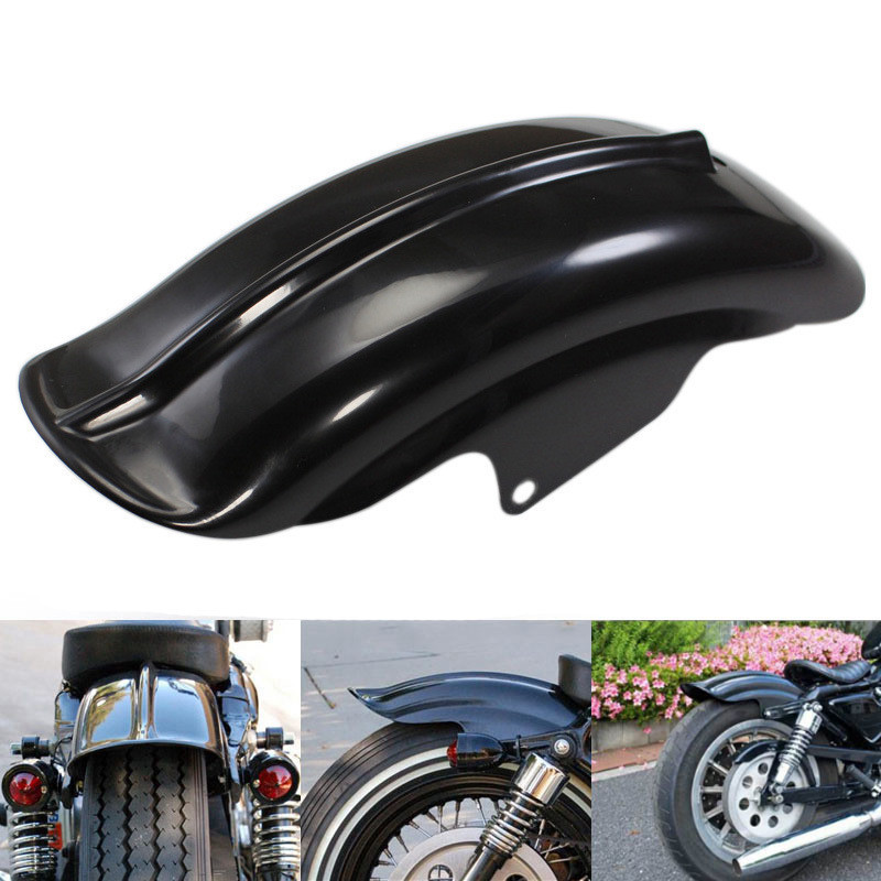 Universal ABS Preto Motocicleta Traseiro Paralama Fender Curto Lama Guarda Para Bobber Chopper Cafe
