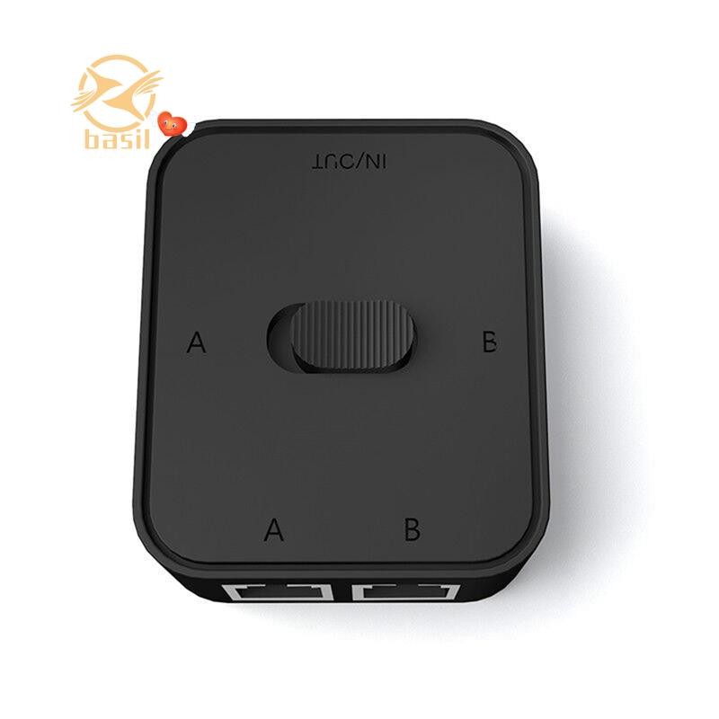 Seletor De Interruptor De Rede RJ45 LAN CAT6 De 2 Portas 1000Mbps 2 Em 1 Saída/1 2 Saídas Divisor De